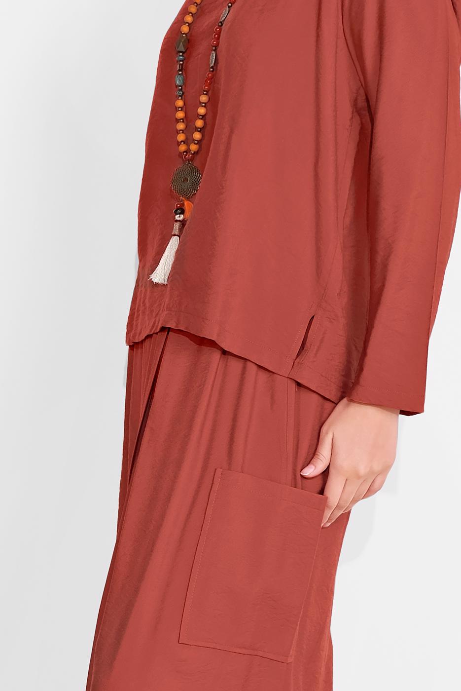 Hijab clothing BROWN ELASTIC-WAIST TRACKSUIT 9104 