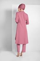 Tesettür giyim PUDRA PUL PAYET DETAYLI İKİLİ PANTOLONLU TAKIM 9255