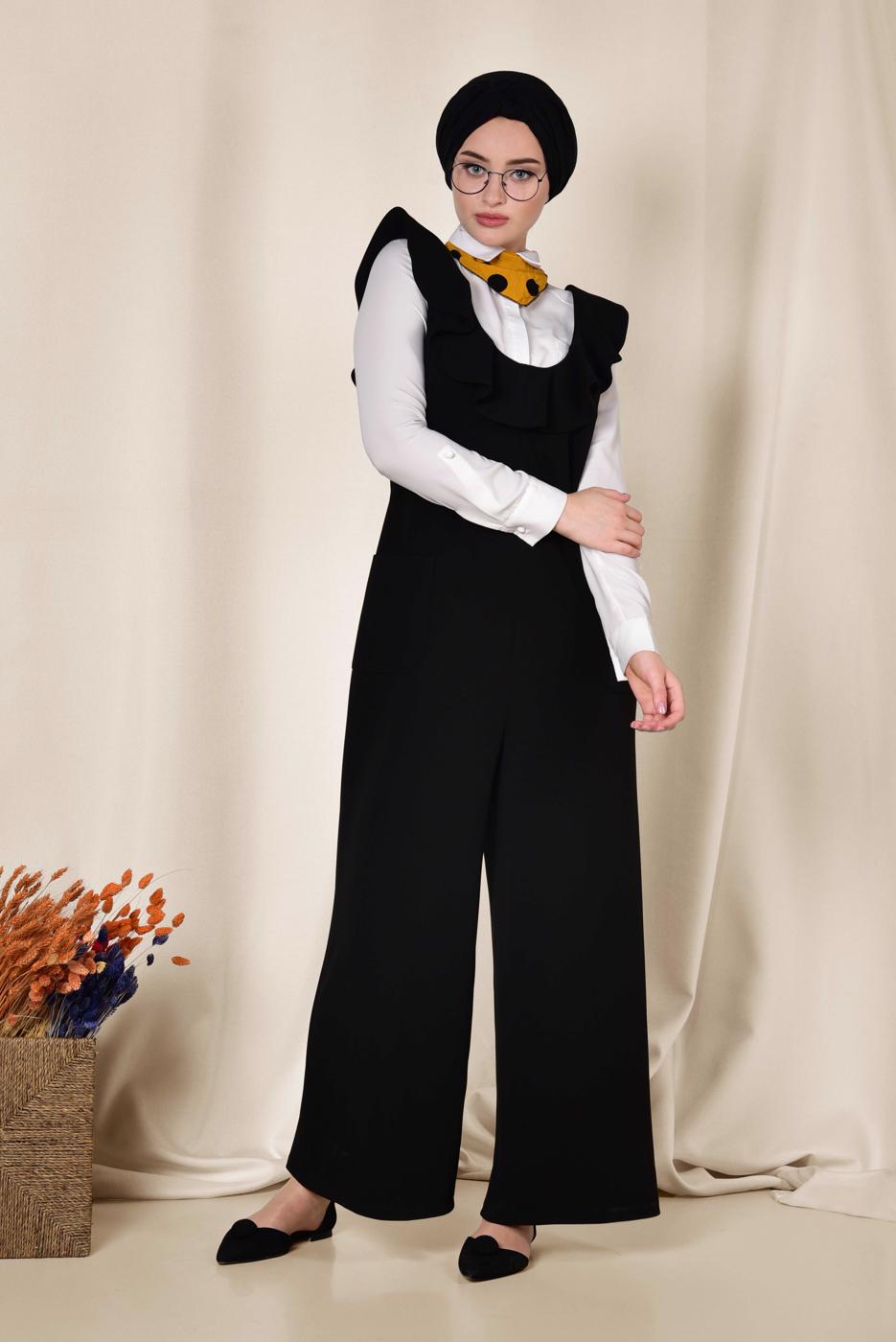 Tesettür giyim SİYAH ALVİNA TULUM T 4118