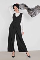 Vêtements hijab NOIR COMBINAISON À DEUX RANGES DE BOUTONS  4479