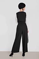 Vêtements hijab NOIR COMBINAISON À DEUX RANGES DE BOUTONS  4479