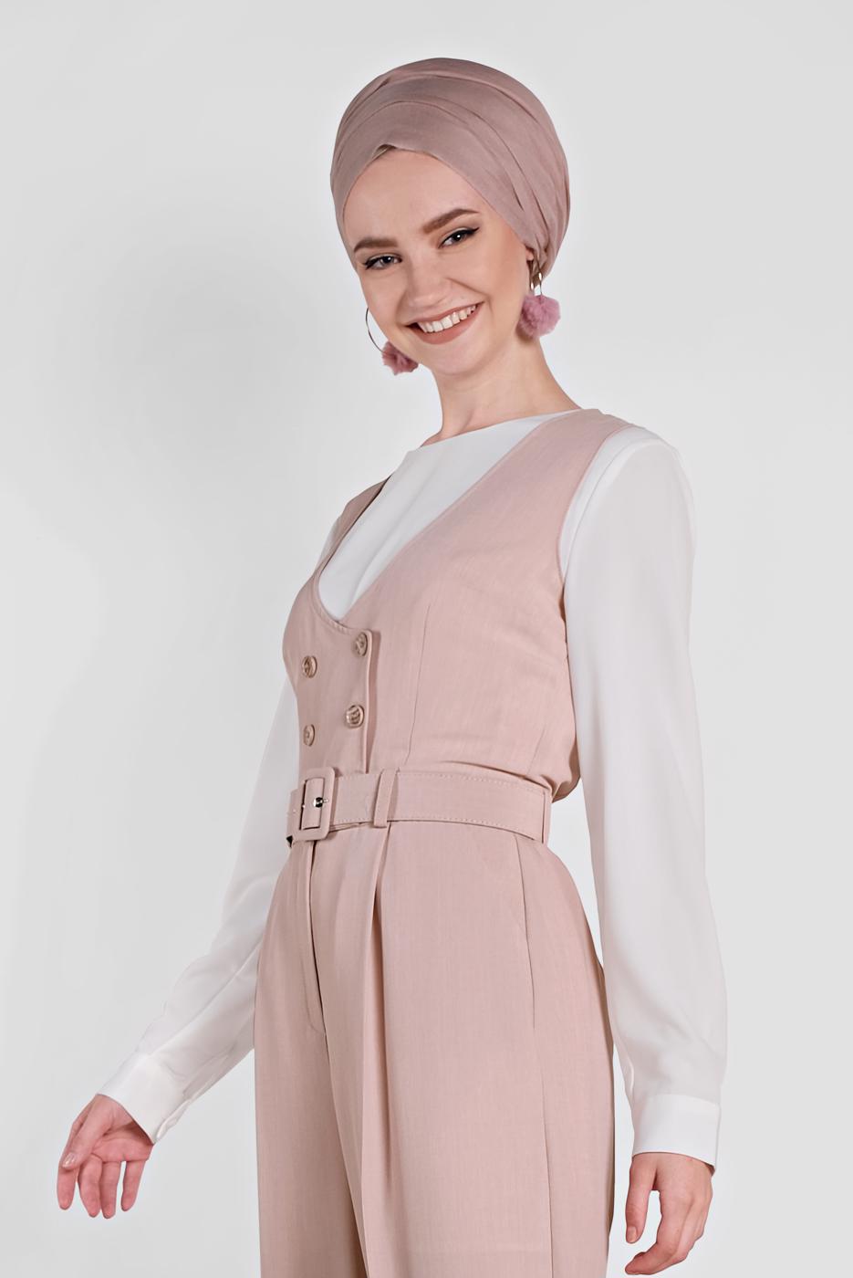 Tesettür giyim PUDRA T 4479 LYON TULUM