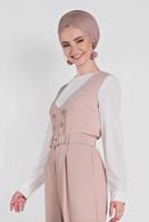 Vêtements hijab POUDRE COMBINAISON À DEUX RANGES DE BOUTONS  4479