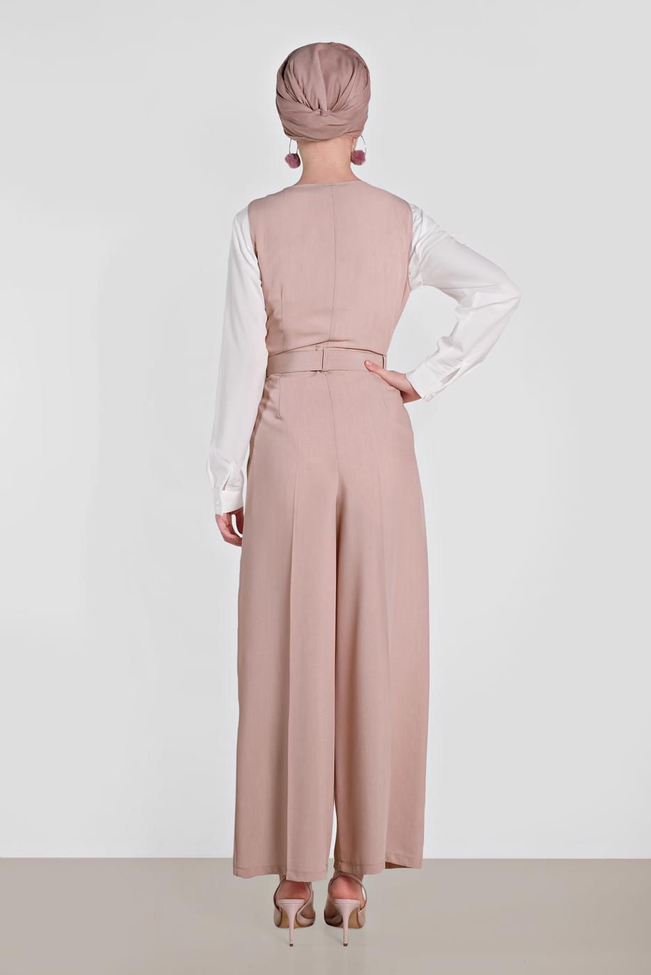 Vêtements hijab POUDRE COMBINAISON À DEUX RANGES DE BOUTONS  4479