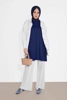 Tesettür giyim LACİVERT BASİC KOLSUZ TUNİK 40826 