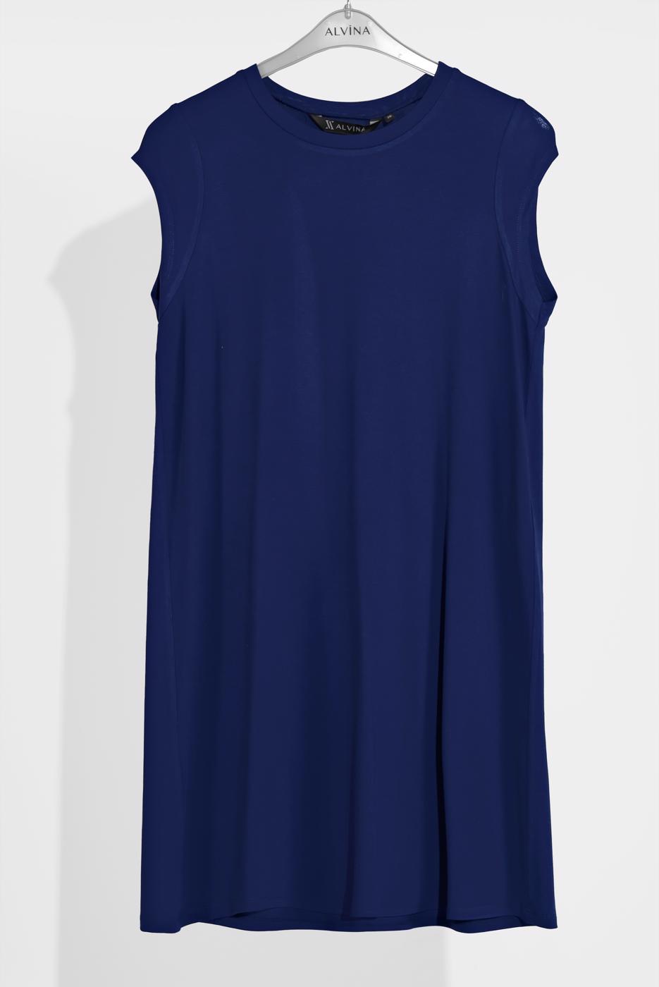 Tesettür giyim LACİVERT BASİC KOLSUZ TUNİK 40826 