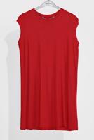 Tesettür giyim KIRMIZI BASİC KOLSUZ TUNİK 40826 