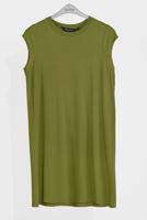 Tesettür giyim YEŞİL BASİC KOLSUZ TUNİK 40826 