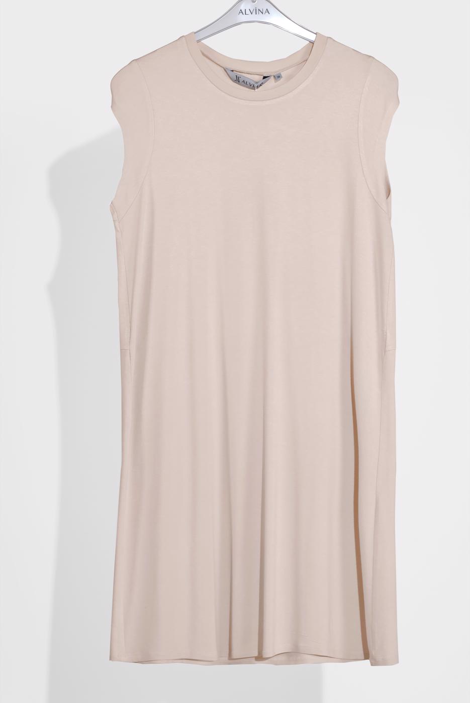 Tesettür giyim EKRU BASİC KOLSUZ TUNİK 40826 