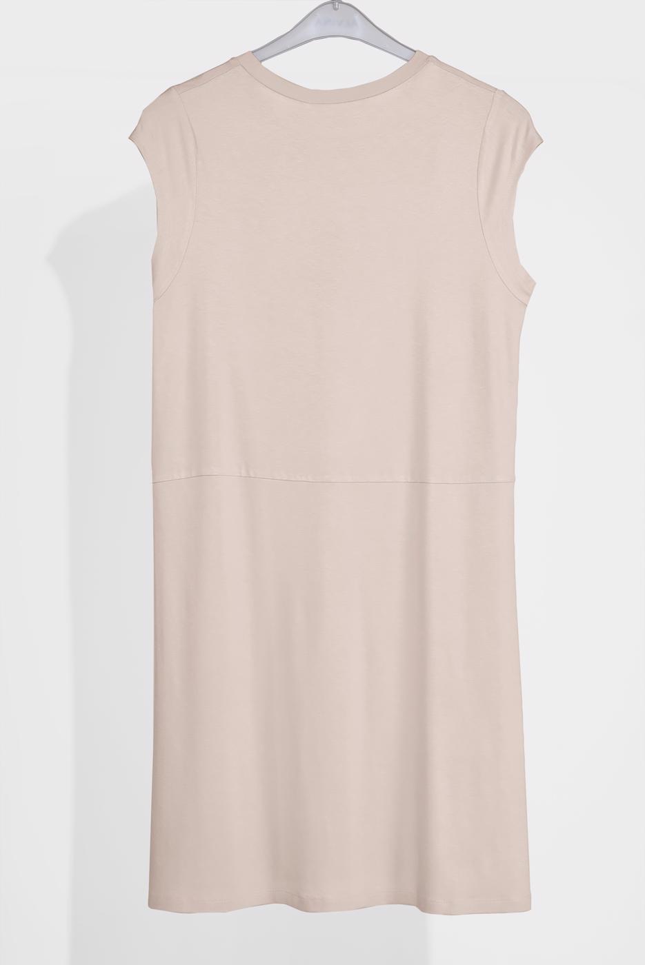 Tesettür giyim EKRU BASİC KOLSUZ TUNİK 40826 