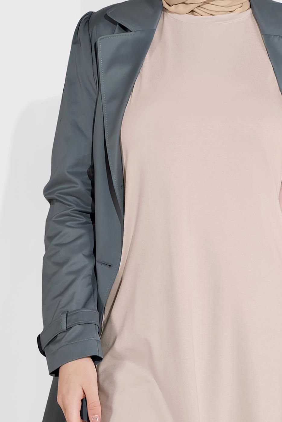 Tesettür giyim EKRU BASİC KOLSUZ TUNİK 40826 