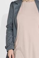 Tesettür giyim EKRU BASİC KOLSUZ TUNİK 40826 