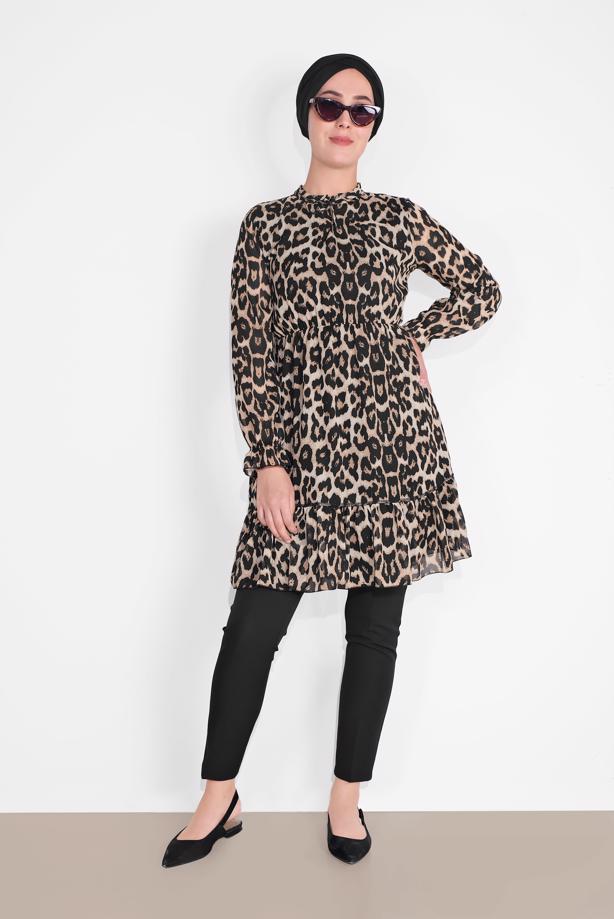 Hijab clothing  ANIMAL-PRINT TUNIC 4091-3  - TRENDTESETTÜR