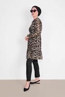 Hijab clothing BLACK ANIMAL-PRINT TUNIC 4091-3 