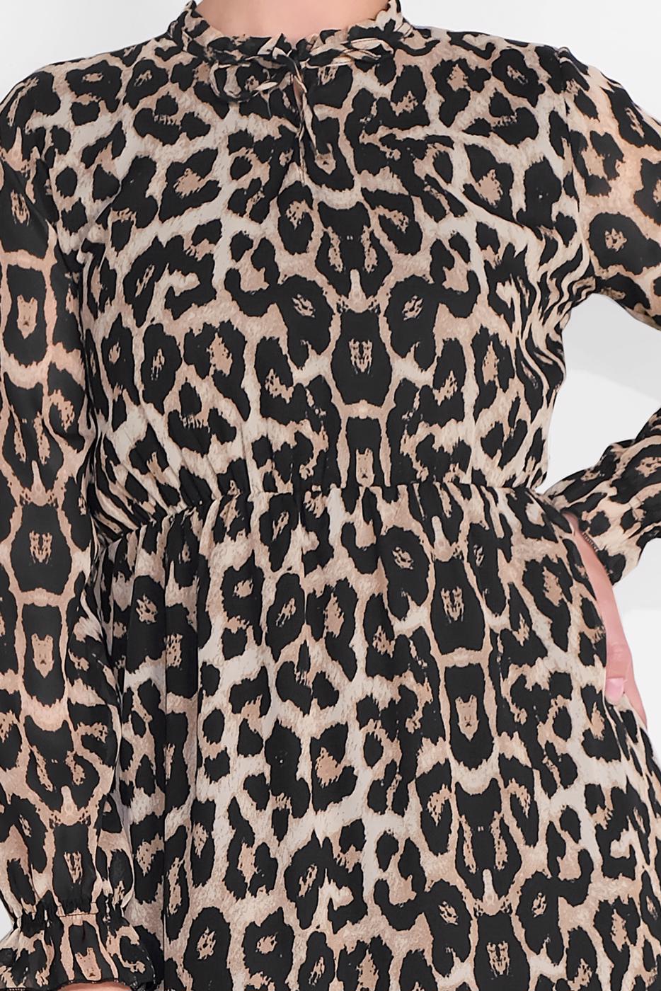 Hijab clothing BLACK ANIMAL-PRINT TUNIC 4091-3 