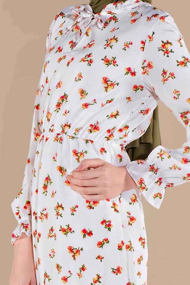 Hijab clothing  FLORAL PATTERNED TUNIC 4091-4  - TRENDTESETTÜR