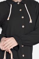 Tesettür giyim SİYAH DÜĞMELİ MANŞETLERİ LASTİKLİ TUNİK 4301 