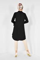 Tesettür giyim SİYAH ALVİNA YAKA AKSESUARLI TUNİK 4879