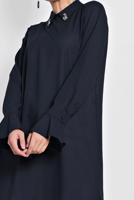 Tesettür giyim LACİVERT ALVİNA YAKA AKSESUARLI TUNİK 4879