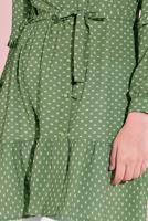 Tesettür giyim YEŞİL BELİ KUŞAKLI DÜĞMELİ TUNİK 5065-1 