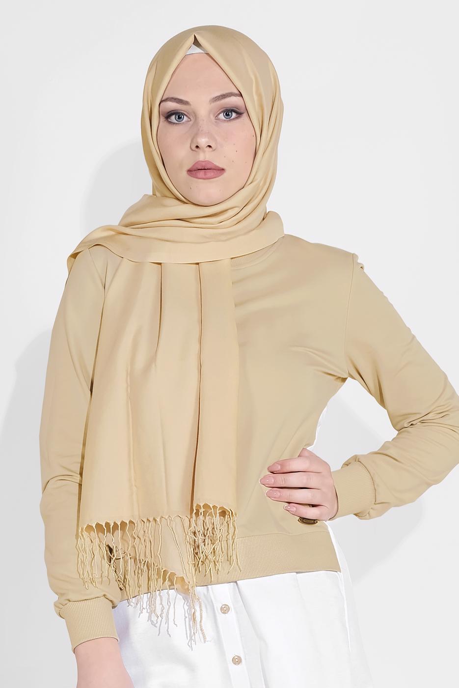 Tesettür giyim YEŞİL PARÇALI DÜĞMELİ TUNİK 10805