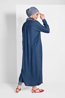 Vêtements hijab BLEU CHEMISE LONGUE EN JEAN 16505 