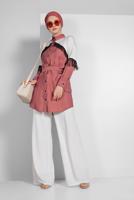 Vêtements hijab ROUGE CHEMISE À FRANGES 17202 