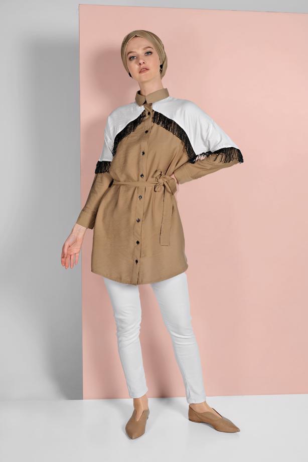 Vêtements hijab  FRINGED SHIRT 17202  - TRENDTESETTÜR