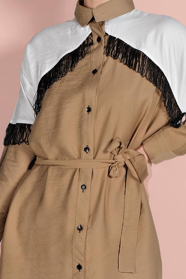 Vêtements hijab  FRINGED SHIRT 17202  - TRENDTESETTÜR