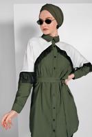 Hijab clothing KHAKI FRINGED SHIRT 17202 