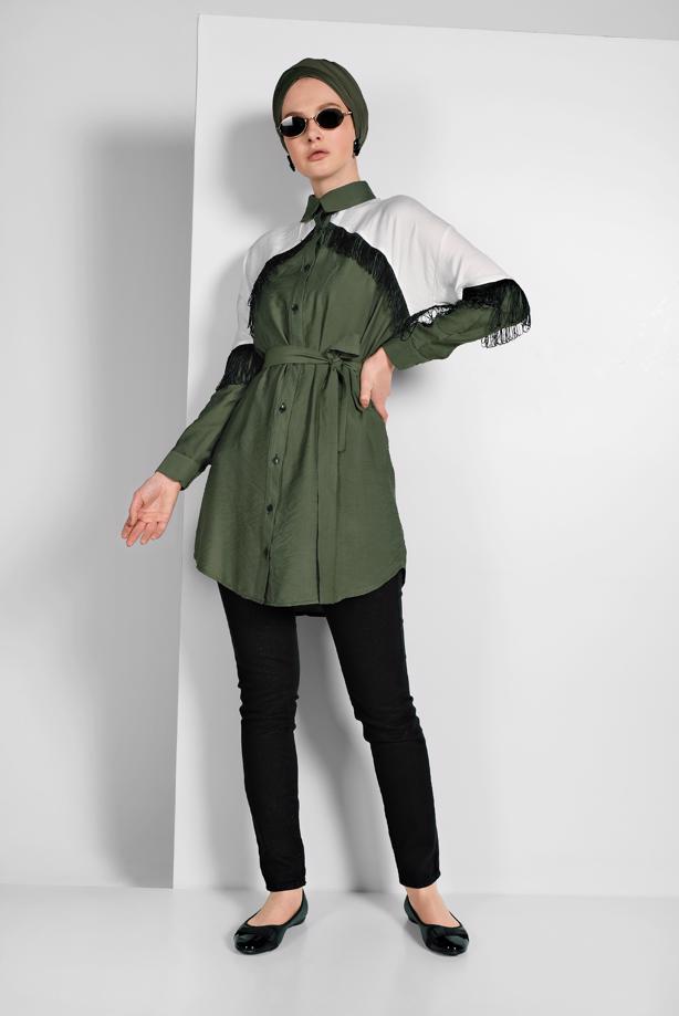 Vêtements hijab  FRINGED SHIRT 17202  - TRENDTESETTÜR