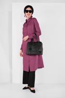 Tesettür giyim PEMBE PAMUKLU BOYDAN DÜĞMELİ TUNİK 18705 