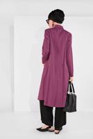 Tesettür giyim PEMBE PAMUKLU BOYDAN DÜĞMELİ TUNİK 18705 