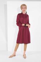 Tesettür giyim BORDO DÜĞMELİ TUNİK 19705