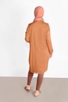 Tesettür giyim KAHVE DÜĞMELİ TUNİK 19705