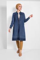 Tesettür giyim LACİVERT PAMUKLU DENİM TUNİK 24315