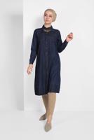 Tesettür giyim MAVİ PAMUKLU DENİM TUNİK 24315