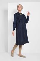 Tesettür giyim MAVİ PAMUKLU DENİM TUNİK 24315