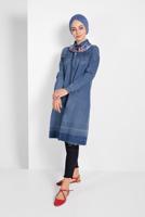 Tesettür giyim MAVİ PAMUKLU DENİM TUNİK 24315