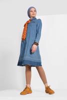 Tesettür giyim MAVİ PAMUKLU DENİM TUNİK 24315