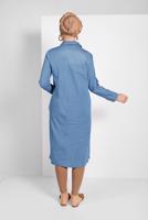 Tesettür giyim MAVİ FERMUAR DETAYLI DENİM TUNİK 34915