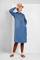 Tesettür giyim MAVİ FERMUAR DETAYLI DENİM TUNİK 34915