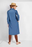 Tesettür giyim MAVİ FERMUAR DETAYLI DENİM TUNİK 34915