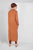 Tesettür giyim KAHVE CEP DETAYLI UZUN TUNİK 45915