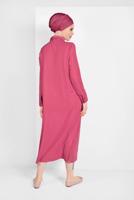 Tesettür giyim FUŞYA CEP DETAYLI UZUN TUNİK 45915