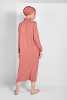 Tesettür giyim PUDRA CEP DETAYLI UZUN TUNİK 45915