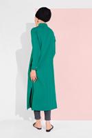 Tesettür giyim YEŞİL CEP DETAYLI UZUN TUNİK 45915