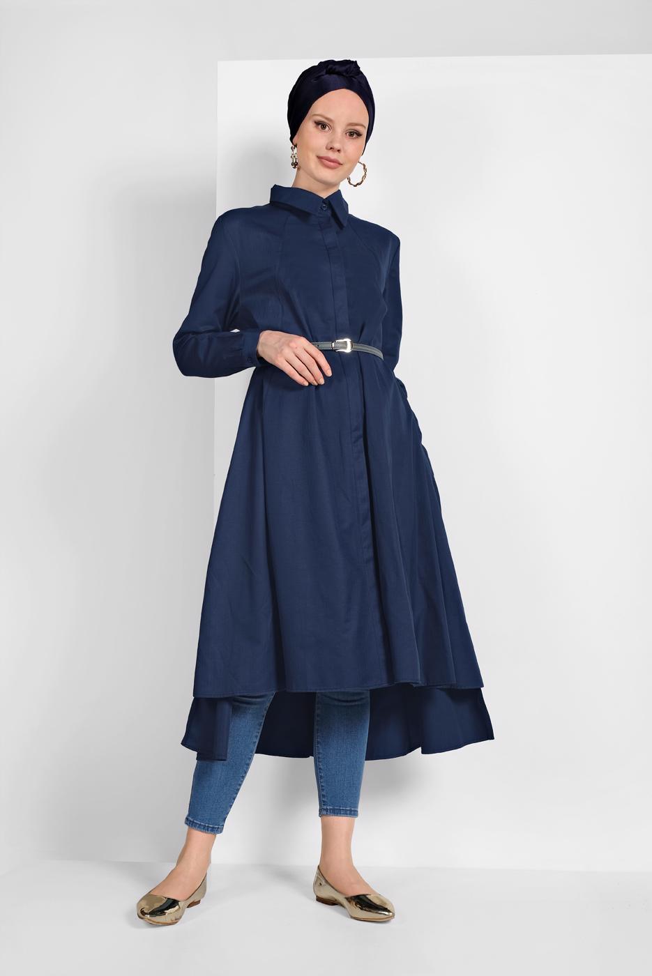 Vêtements hijab BLEU MARINE TUNIQUE CHEMISE 50915 