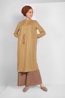 Tesettür giyim TURUNCU DANTEL DETAYLI UZUN TUNİK 52025