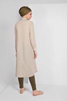 Tesettür giyim BEJ HAKİM YAKA UZUN TUNİK 56025